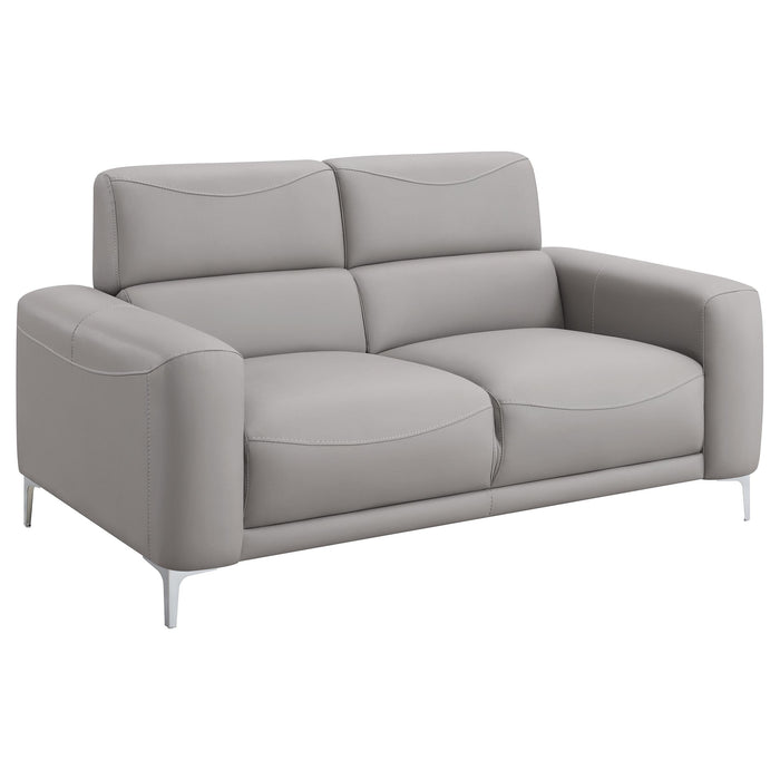 Glenmark Track Arm Upholstered Loveseat Taupe - Premium Loveseat from Coaster Z2 Standard - Just $620! Shop now at Furniture Wholesale Plus  We are the best furniture store in Nashville, Hendersonville, Goodlettsville, Madison, Antioch, Mount Juliet, Lebanon, Gallatin, Springfield, Murfreesboro, Franklin, Brentwood