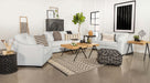 Ashlyn Upholstered Sloped Arms Living Room Set White - Premium Living Room Set from Coaster Z2 Standard - Just $2178! Shop now at Furniture Wholesale Plus  We are the best furniture store in Nashville, Hendersonville, Goodlettsville, Madison, Antioch, Mount Juliet, Lebanon, Gallatin, Springfield, Murfreesboro, Franklin, Brentwood