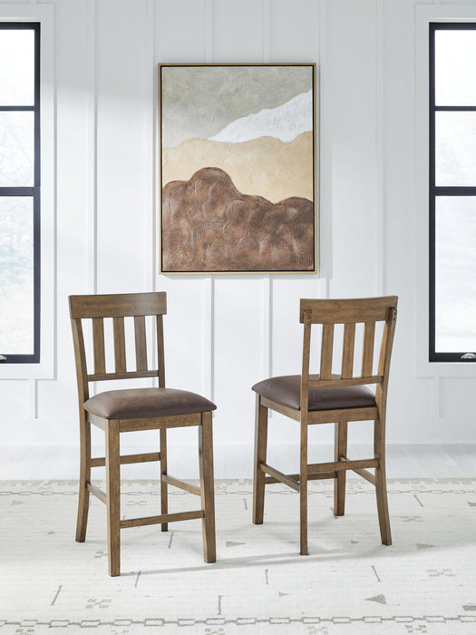 Urbinforte - Upholstered Barstool (Set of 2) - Light Brown – Stool Sets by Signature Design by Ashley® at Furniture Wholesale Plus , Nashville furniture store