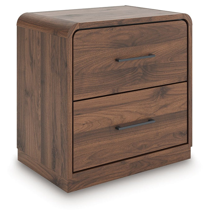 Fortlorn - Two Drawer Night Stand - Walnut Brown – Accent Nightstands by Signature Design by Ashley® at Furniture Wholesale Plus , Nashville furniture store