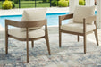 Serene Bay - Dark Brown / White - Arm Chair With Cushion (Set of 2) - Premium Chair Sets from Signature Design by Ashley® - Just $998! Shop now at Furniture Wholesale Plus  We are the best furniture store in Nashville, Hendersonville, Goodlettsville, Madison, Antioch, Mount Juliet, Lebanon, Gallatin, Springfield, Murfreesboro, Franklin, Brentwood