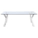 Alaia - Rectangular Glass Top Dining Table - Chrome – Dining Tables by Coaster Fine Furniture at Furniture Wholesale Plus , Nashville furniture store