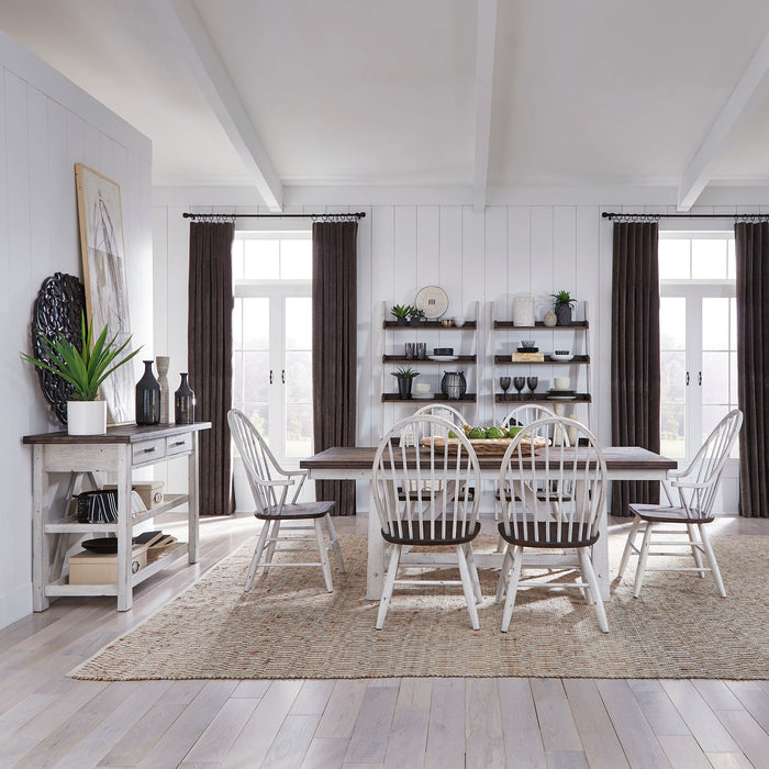 Farmhouse - Trestle Table Set – 5 Piece Dining Room Sets by Liberty Furniture at Furniture Wholesale Plus , Nashville furniture store