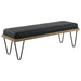 Chad - Denim Upholstered Accent Bench - Dark Blue – Upholstered Benches by CoasterEssence at Furniture Wholesale Plus , Nashville furniture store