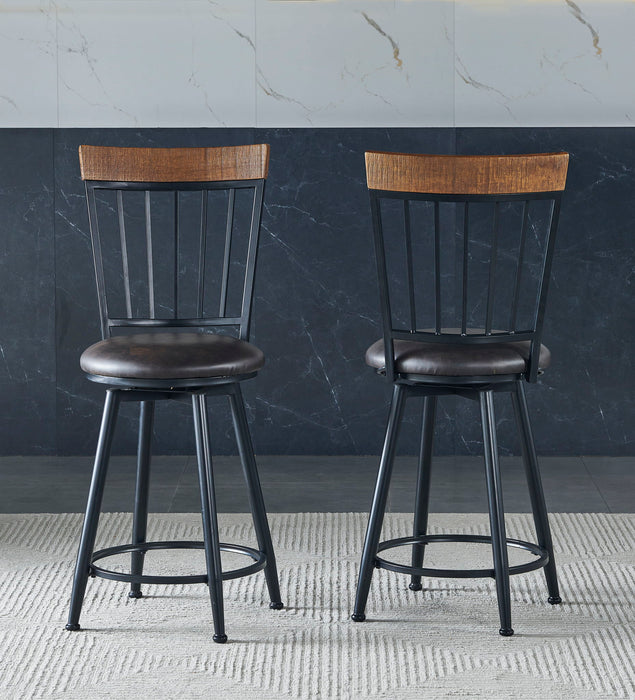 Tyler - Swivel Counter Chair (Set of 2) - Dark Gray – Chair Sets by Steve Silver Furniture at Furniture Wholesale Plus , Nashville furniture store