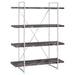 Grimma - 4-Shelf Bookshelf - Rustic Gray And Chrome - Premium Standard Bookcases from CoasterEssence - Just $319! Shop now at Furniture Wholesale Plus  We are the best furniture store in Nashville, Hendersonville, Goodlettsville, Madison, Antioch, Mount Juliet, Lebanon, Gallatin, Springfield, Murfreesboro, Franklin, Brentwood