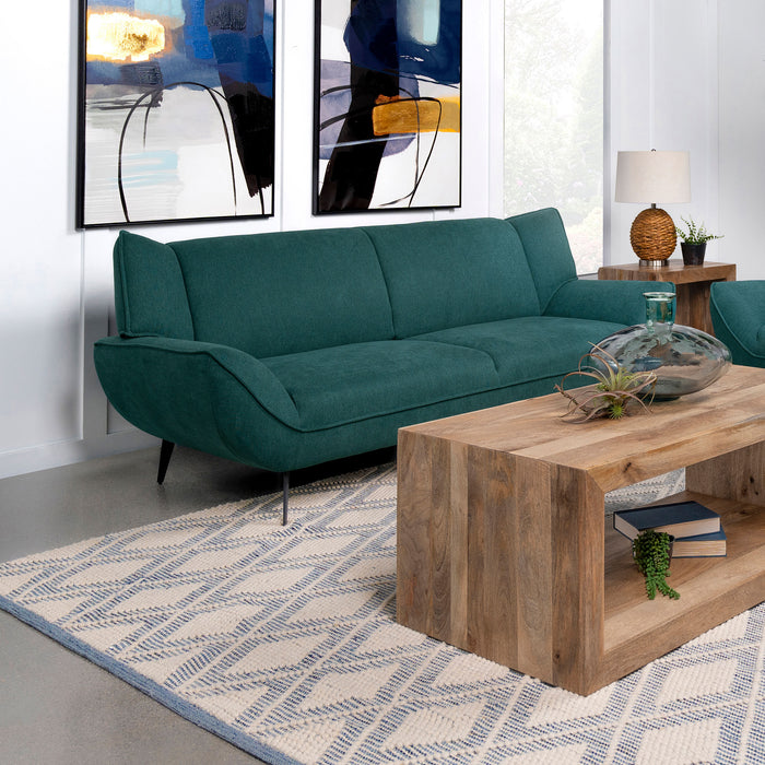 Acton Upholstered Flared Arm Sofa Teal Blue - Premium Sofa from Coaster Z2 Standard - Just $738! Shop now at Furniture Wholesale Plus  We are the best furniture store in Nashville, Hendersonville, Goodlettsville, Madison, Antioch, Mount Juliet, Lebanon, Gallatin, Springfield, Murfreesboro, Franklin, Brentwood