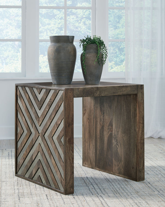 Dreggan - Square End Table - Brown – End Tables by Signature Design by Ashley® at Furniture Wholesale Plus , Nashville furniture store