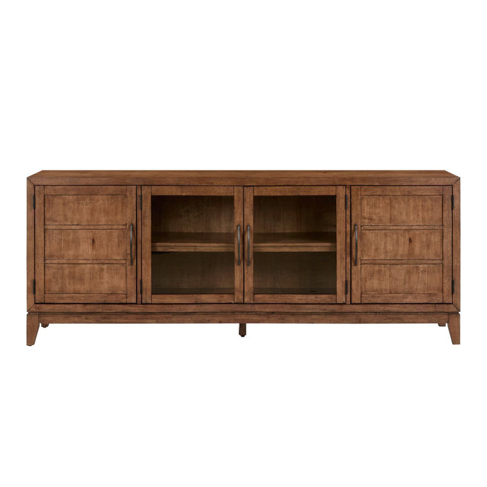 Shaker Lakes - 82" TV Console - Harvest Brown – TV Stands by Liberty Furniture at Furniture Wholesale Plus , Nashville furniture store