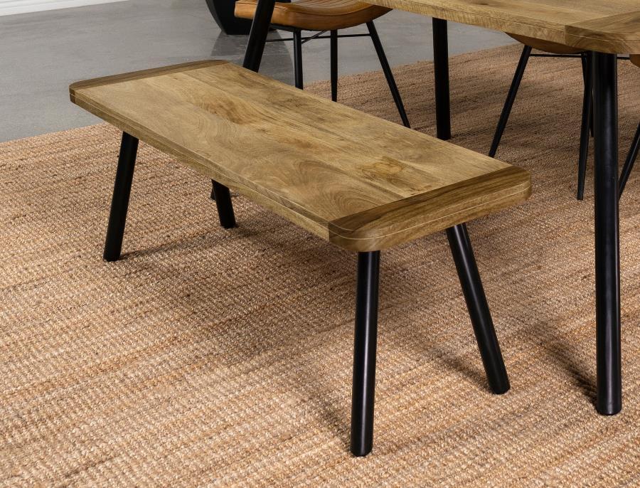 Maverick - Wood Dining Bench - Natural Mango And Black – Dining Benches by Coaster Fine Furniture at Furniture Wholesale Plus , Nashville furniture store