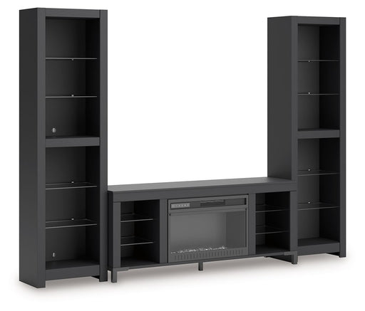Cayberry - 3-Piece Entertainment Center With Electric Fireplace - Black – Entertainment Centers by Signature Design by Ashley® at Furniture Wholesale Plus , Nashville furniture store