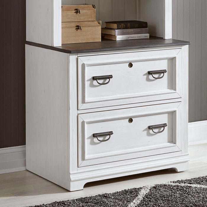 Allyson Park - Bunching Lateral File Cabinet - Wirebrushed White / Charcoal – Filing Cabinets by Liberty Furniture at Furniture Wholesale Plus , Nashville furniture store