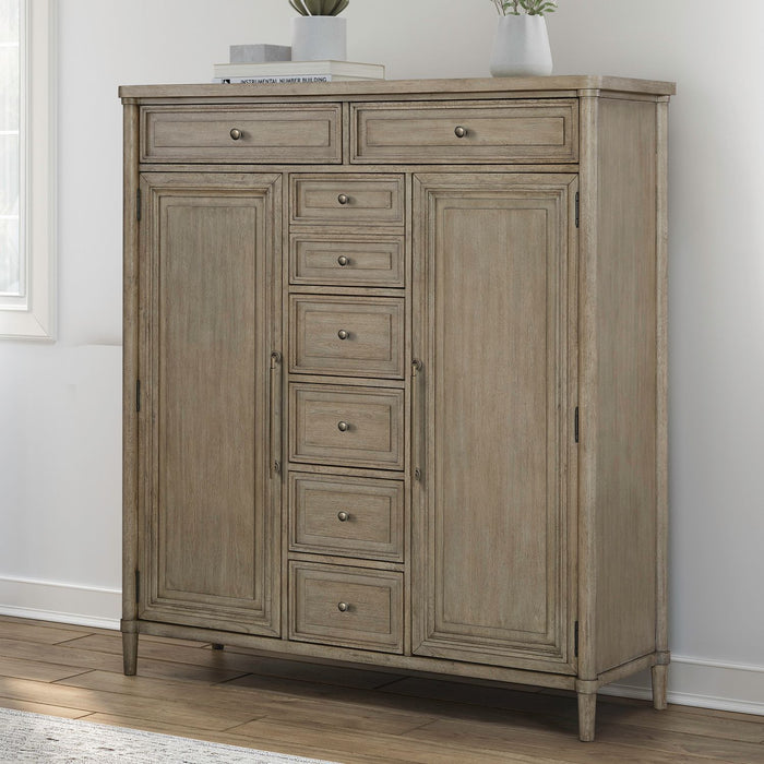 Rochelle Park - 2 Door 5 Drawer Chest - Smokey Taupe – Door Chests by Liberty Furniture at Furniture Wholesale Plus , Nashville furniture store