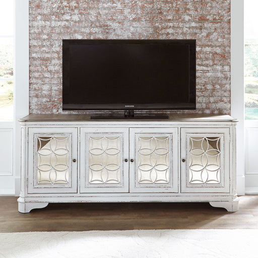 Magnolia Manor - 4 Doors TV Console - Antique White – TV Stands by Liberty Furniture at Furniture Wholesale Plus , Nashville furniture store