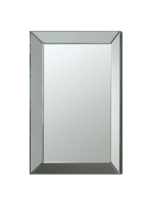 Pinciotti - Beveled Frame Wall Mirror - Silver – Wall Mirrors by CoasterEveryday at Furniture Wholesale Plus , Nashville furniture store