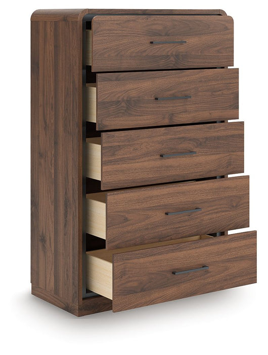 Fortlorn - Five Drawer Chest - Walnut Brown – Accent Chests by Signature Design by Ashley® at Furniture Wholesale Plus , Nashville furniture store