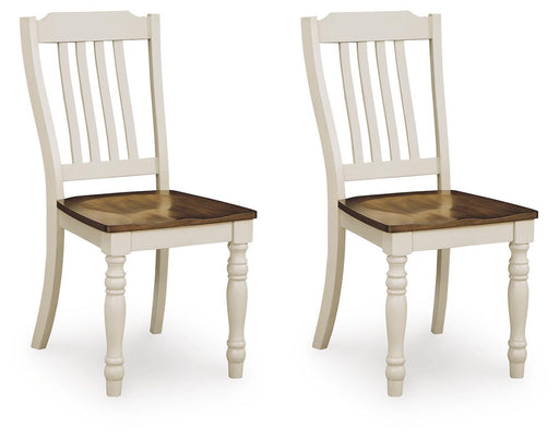 Wirloni - Dining Room Side Chair (Set of 2) - Antique White / Brown – Chair Sets by Signature Design by Ashley® at Furniture Wholesale Plus , Nashville furniture store