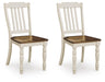 Wirloni - Dining Room Side Chair (Set of 2) - Antique White / Brown – Chair Sets by Signature Design by Ashley® at Furniture Wholesale Plus , Nashville furniture store