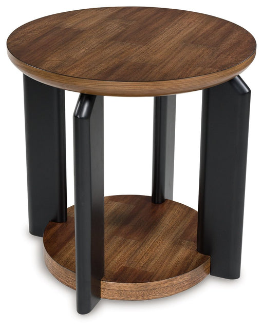 Kraeburn - Round End Table - Brown / Black – End Tables by Signature Design by Ashley® at Furniture Wholesale Plus , Nashville furniture store