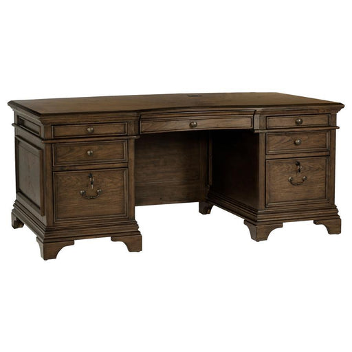 Hartshill - 7-Drawer Executive Desk - Burnished Oak - Premium Writing Desks from CoasterElevations - Just $1699! Shop now at Furniture Wholesale Plus  We are the best furniture store in Nashville, Hendersonville, Goodlettsville, Madison, Antioch, Mount Juliet, Lebanon, Gallatin, Springfield, Murfreesboro, Franklin, Brentwood