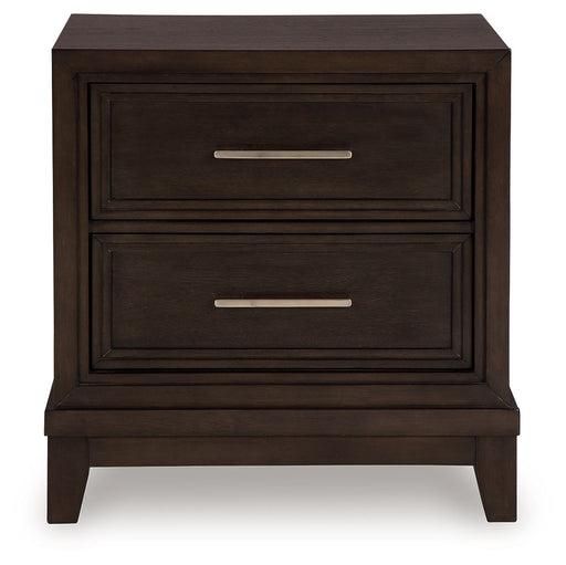 Neymorton - Two Drawer Night Stand - Dark Grayish Brown – Accent Nightstands by Signature Design by Ashley® at Furniture Wholesale Plus , Nashville furniture store