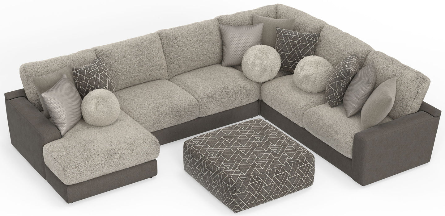 Canyon - 4 Piece Sectional With Cuddler Seat Cushions, Included Accent Pillows And Cocktail Ottoman (Left Side Facing Chaise) - Umber – 2 Piece Living Room Sets by Jackson at Furniture Wholesale Plus , Nashville furniture store