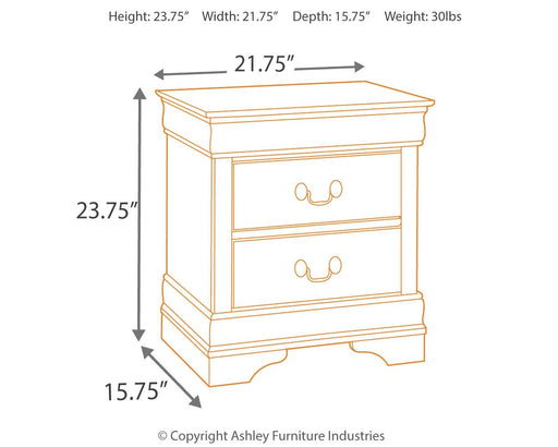 Alisdair - Two Drawer Night Stand - Reddish Brown – Accent Nightstands by Signature Design by Ashley® at Furniture Wholesale Plus , Nashville furniture store