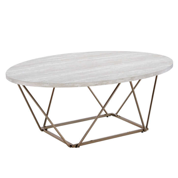 Rowan - Faux Marble Top Coffee Table - Gray – Coffee Tables by Steve Silver Furniture at Furniture Wholesale Plus , Nashville furniture store