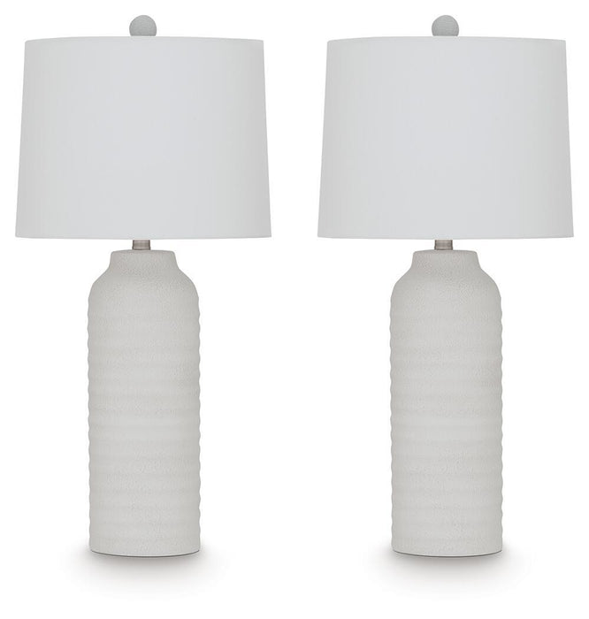 Vauville - Poly Table Lamp (Set of 2) - White – Table Lamps by Signature Design by Ashley® at Furniture Wholesale Plus , Nashville furniture store