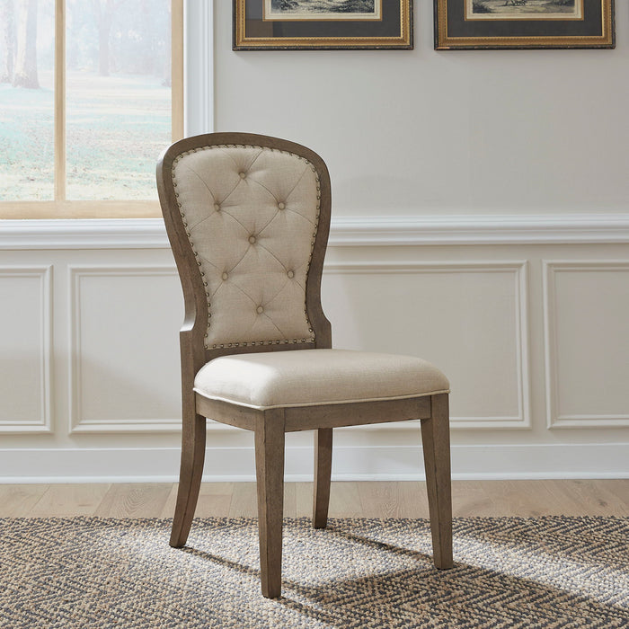 Americana Farmhouse - Upholstered Tufted Back Side Chair – Side Chairs by Liberty Furniture at Furniture Wholesale Plus , Nashville furniture store