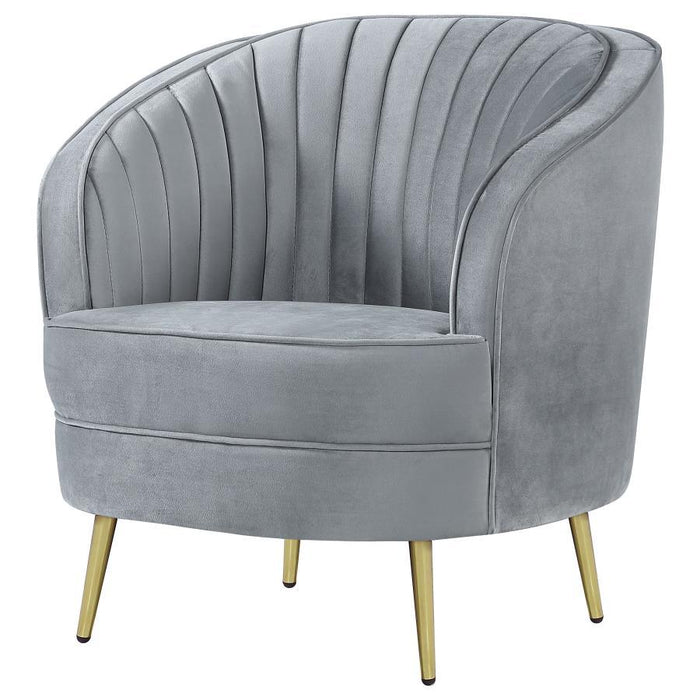 Sophia - Upholstered Channel Tufted Barrel Accent Chair - Premium Accent Chairs from CoasterEssence - Just $449! Shop now at Furniture Wholesale Plus  We are the best furniture store in Nashville, Hendersonville, Goodlettsville, Madison, Antioch, Mount Juliet, Lebanon, Gallatin, Springfield, Murfreesboro, Franklin, Brentwood