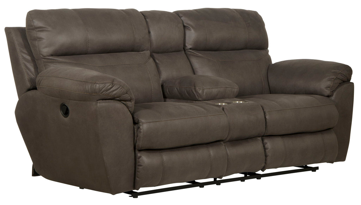 Atlas - Reclining Console Loveseat With Storage - Charcoal – Reclining Loveseats by Catnapper at Furniture Wholesale Plus , Nashville furniture store