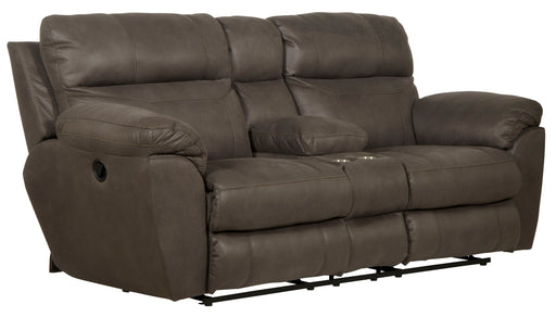 Atlas - Reclining Console Loveseat With Storage - Charcoal – Reclining Loveseats by Catnapper at Furniture Wholesale Plus , Nashville furniture store