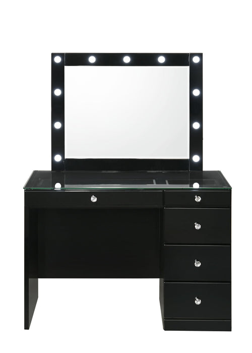Morgan - Vanity Desk With Glass Top And Led Mirror – Vanities & Mirrors by Crown Mark at Furniture Wholesale Plus , Nashville furniture store