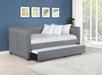 Brodie - Upholstered Twin Daybed With Trundle - Gray – Daybeds by CoasterEssence at Furniture Wholesale Plus , Nashville furniture store