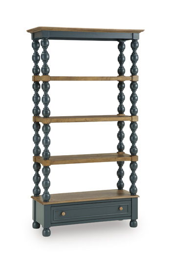 Finnworth - Bookcase - Blue / Brown – Standard Bookcases by Signature Design by Ashley® at Furniture Wholesale Plus , Nashville furniture store