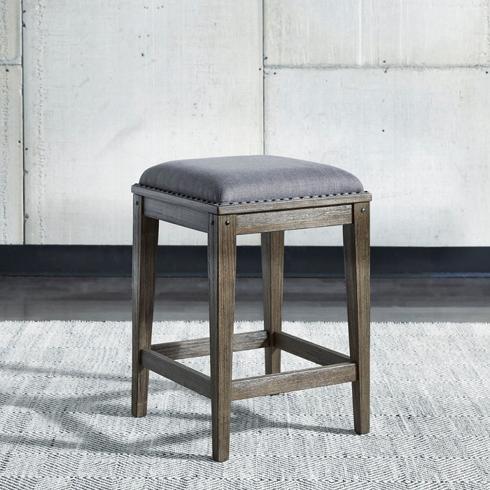 Sonoma Road - Upholstered Console Stool - Weathered Beaten Bark – Counter Height (24"-27") by Liberty Furniture at Furniture Wholesale Plus , Nashville furniture store