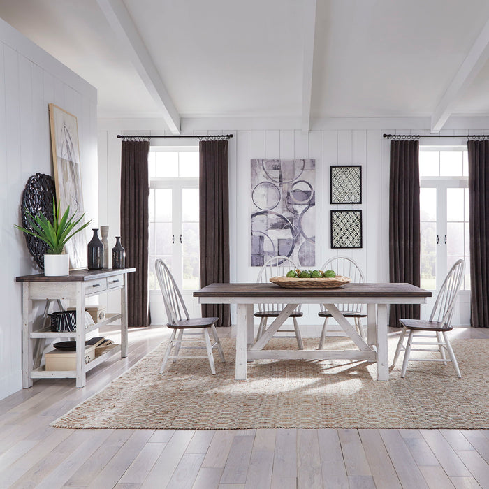 Farmhouse - Trestle Table Set – 5 Piece Dining Room Sets by Liberty Furniture at Furniture Wholesale Plus , Nashville furniture store