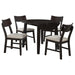 Catley - 5 Piece Round Drop Leaf Dining Table Set - Dark Coffee – 5 Piece Dining Room Sets by Coaster Fine Furniture at Furniture Wholesale Plus , Nashville furniture store