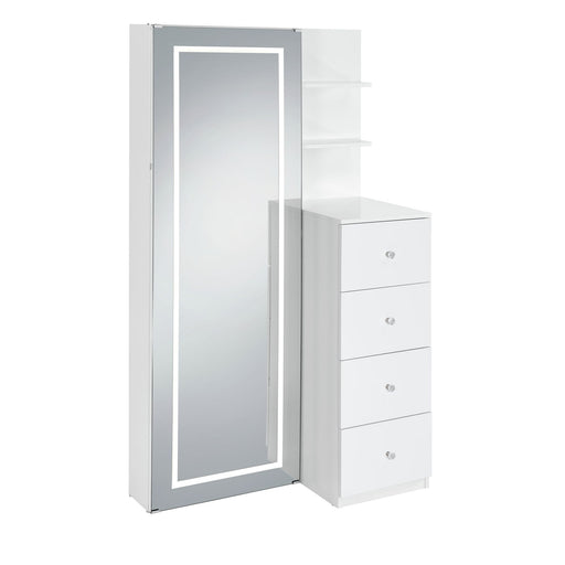 Vancouver - Floor Mirror With Storage - White – Storage Mirrors by Elements International at Furniture Wholesale Plus , Nashville furniture store