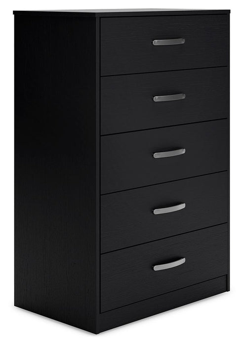 Finch - Five Drawer Chest - 46" Height - Black – Accent Chests by Signature Design by Ashley® at Furniture Wholesale Plus , Nashville furniture store