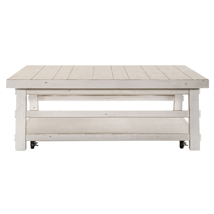 Modern Farmhouse - Oversized Square Cocktail Table – Cocktail Tables by Liberty Furniture at Furniture Wholesale Plus , Nashville furniture store