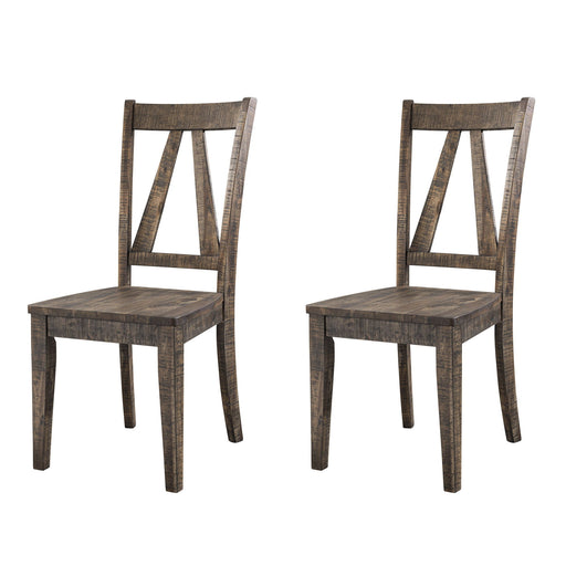 Finn - Wooden Side Chair (Set of 2) - Chocolate – Chair Sets by Elements International at Furniture Wholesale Plus , Nashville furniture store