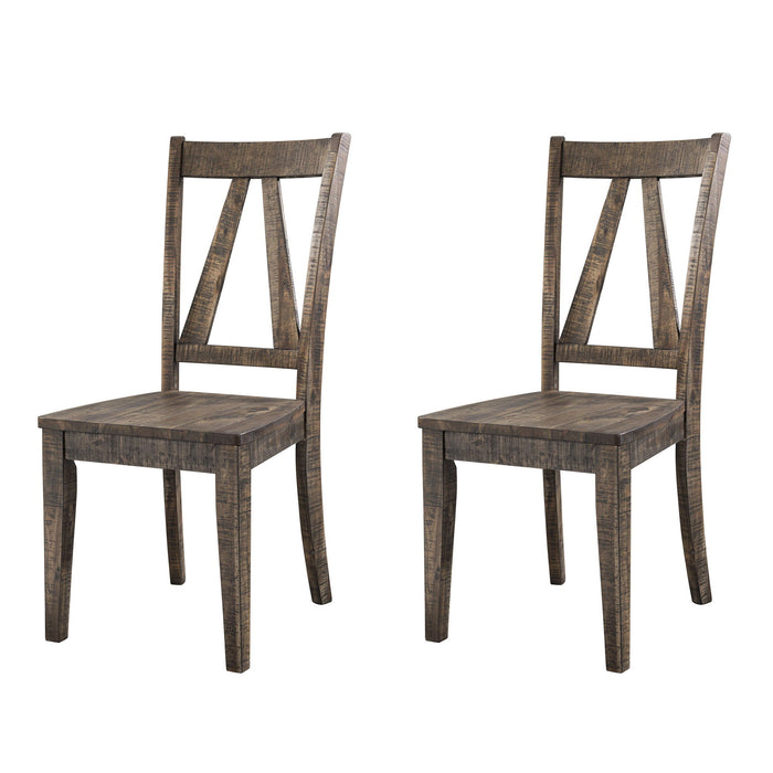 Finn - Wooden Side Chair (Set of 2) - Chocolate – Chair Sets by Elements International at Furniture Wholesale Plus , Nashville furniture store