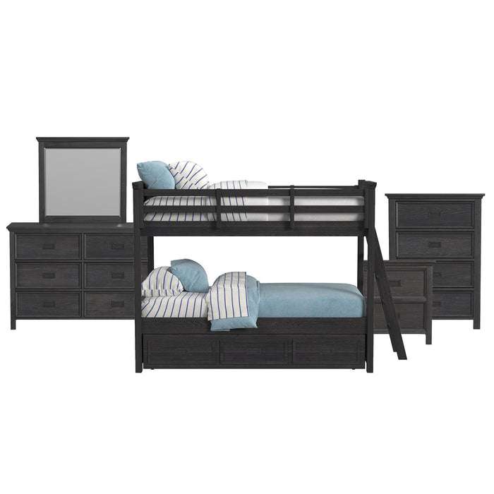 Hampton Kids - Bunk With Ladder And Trundle Bedroom Set – 3 Piece Bedroom Sets by Elements International at Furniture Wholesale Plus , Nashville furniture store