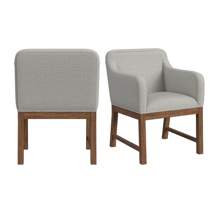 Glinda - Upholstered Fabric Dining Chair (Set of 2) - Brown / Light Gray – Chair Sets by Elements International at Furniture Wholesale Plus , Nashville furniture store