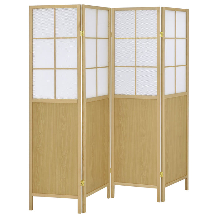Edwards - 4-Panel Room Divider Folding Shoji Screen - Natural – Room Dividers by Coaster Fine Furniture at Furniture Wholesale Plus , Nashville furniture store
