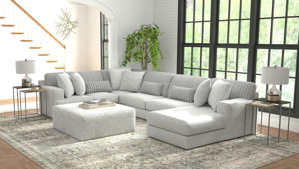 Logan - Upholstered Sectional With Comfort Coil Seating - 46" Cocktail Ottoman And Accent Pillows Included – 2 Piece Living Room Sets by Jackson at Furniture Wholesale Plus , Nashville furniture store