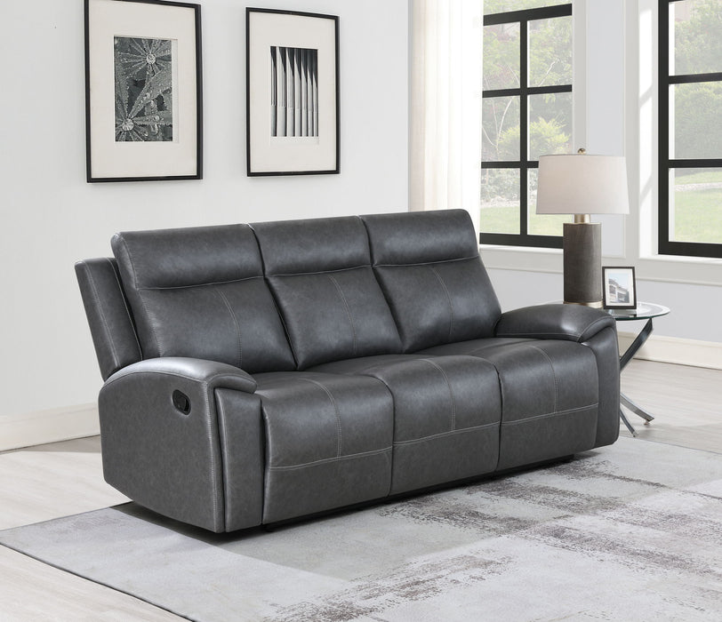 Gaston - Manual Reclining Sofa - Gray – Reclining Sofas by Steve Silver Furniture at Furniture Wholesale Plus , Nashville furniture store
