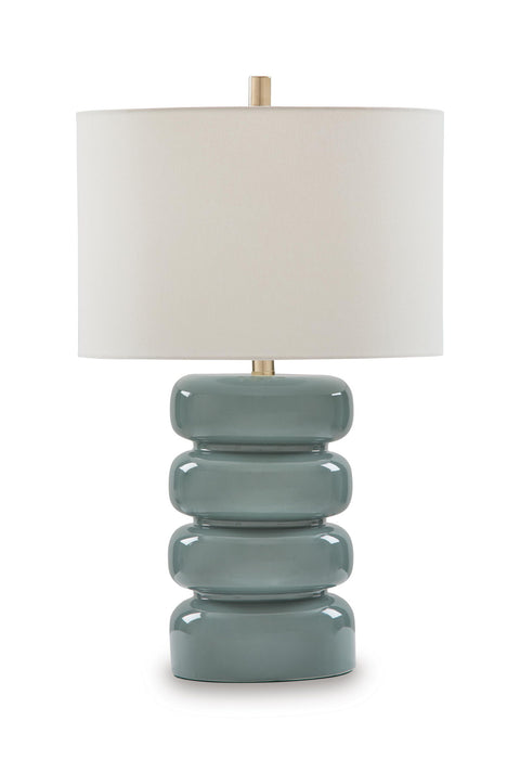 Clayard - Ceramic Table Lamp - Gray Blue – Table Lamps by Signature Design by Ashley® at Furniture Wholesale Plus , Nashville furniture store